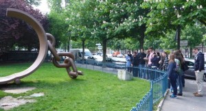 Paris Tours group at Alexandre Dumas statues