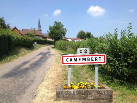 road sign of Camembert along Normandy vacation packages tour