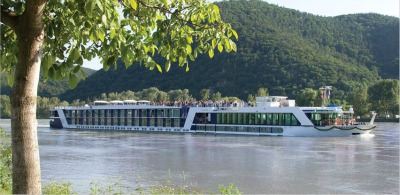 river cruising in France boat on river