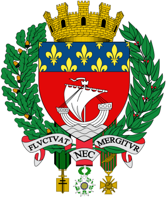 Paris city crest with motto Fluctuat nec mergitur